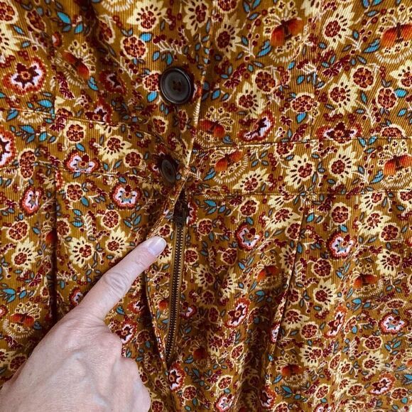 Madewell Corduroy Puff Sleeve Jumpsuit Women’s 00 in Mumbai Floral Moss NEW - Picture 10 of 13